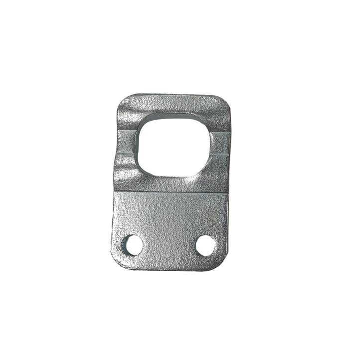 A metal eyelet plate designed for use with Anti Luce fasteners, showing a gray or silver color with a rectangular shape, a circular eyelet, and two holes for mounting.