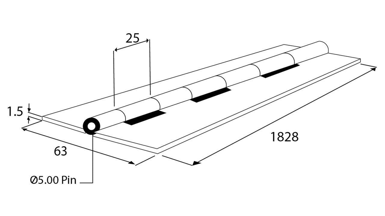 Piano Hinge Stainless Steel 304 (S/S Pin)