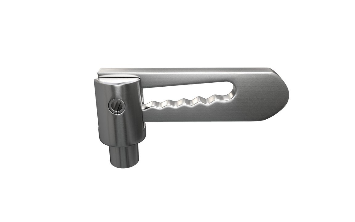Technical drawing of a stainless steel anti-luce fastener with a detailed view of the structure.