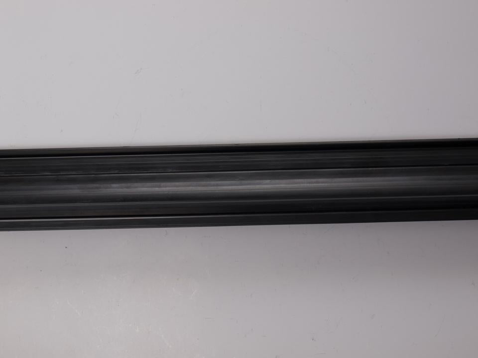 Black metal hinge measuring 2 meters in length, designed for center flex applications.
