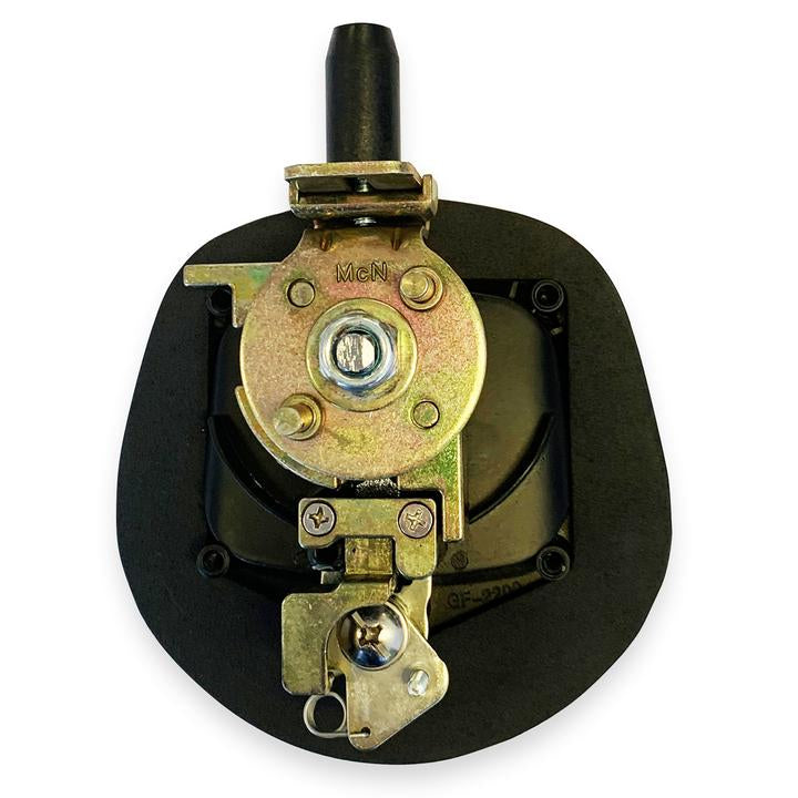 A chrome-plated key with a whale tail compression lock mechanism.