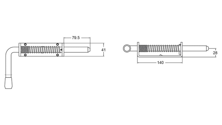 Large Spring Bolt FASTENER SPRING BOLT – Duraslide Australia