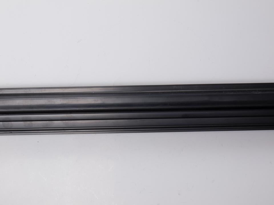 Black metal hinge measuring 2 meters in length, designed for center flex applications.