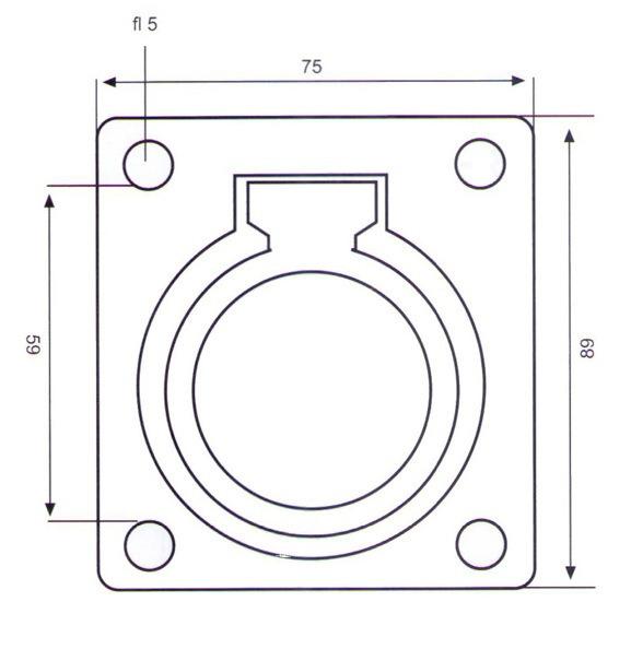 Stainless steel lashing ring with a mounting depth and folded when not in use.