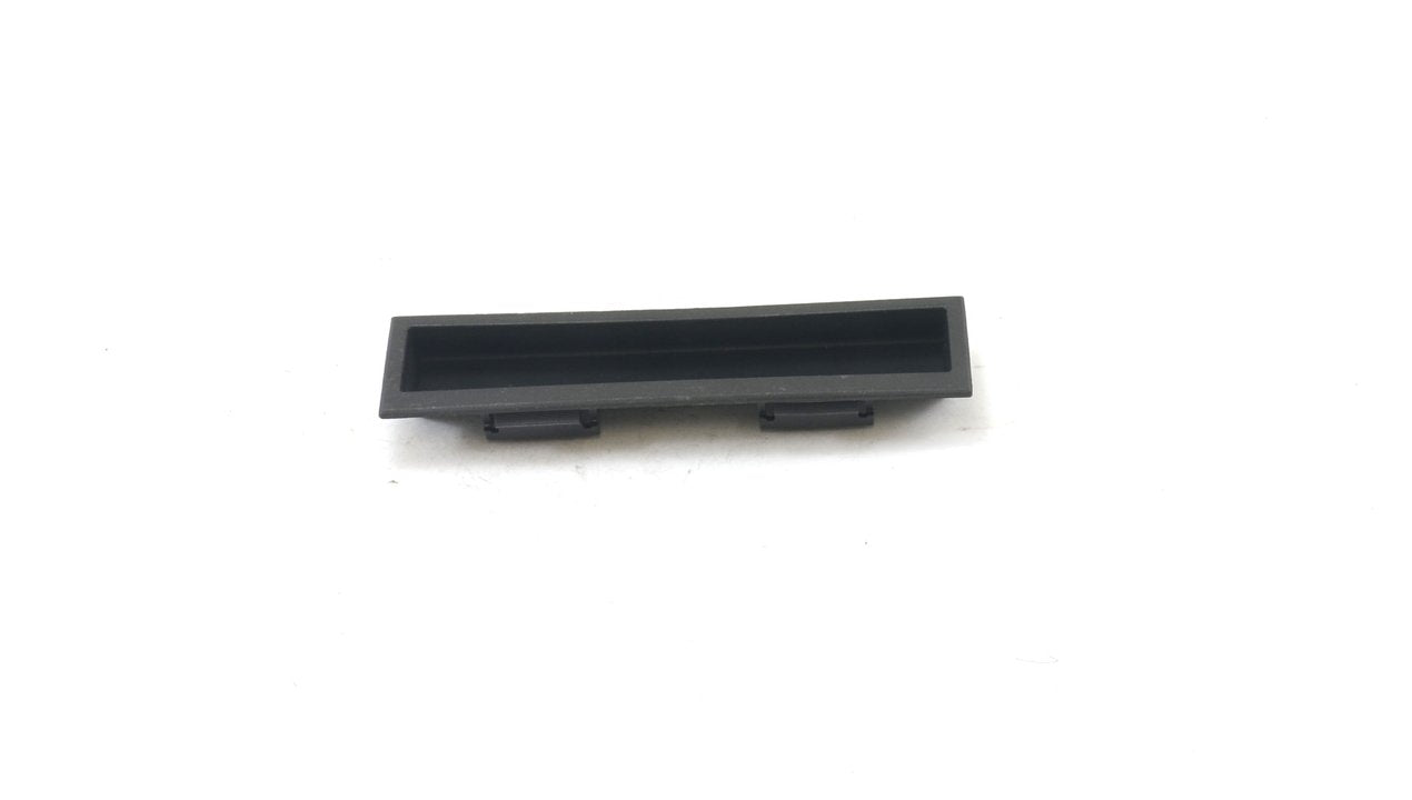 A black snap-in pull handle for doors made of ABS plastic, measuring 138mm long by 36mm wide.